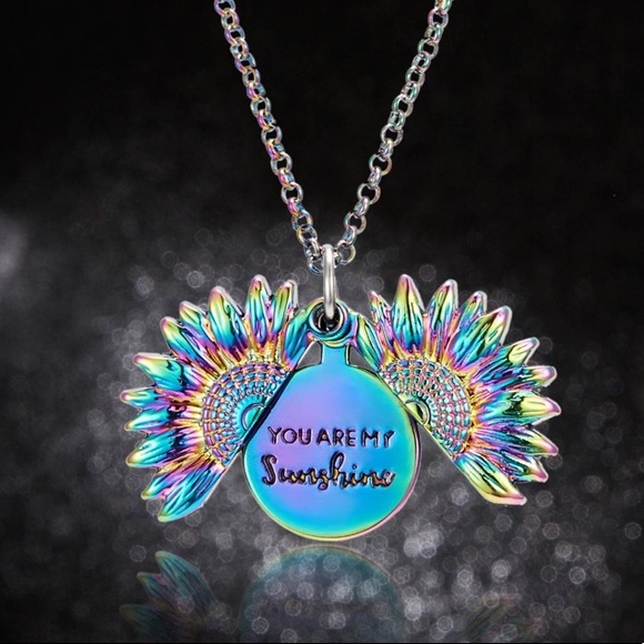 Jewelry - NEW You are My Sunshine Pendant Silver Necklace
